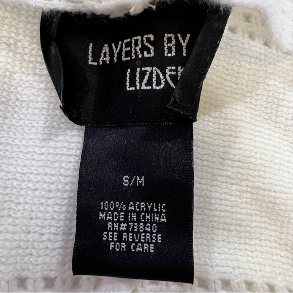 Layers by Lizden Shawl like Cardigan Sweater NWT White S/M - Picture 3 of 8